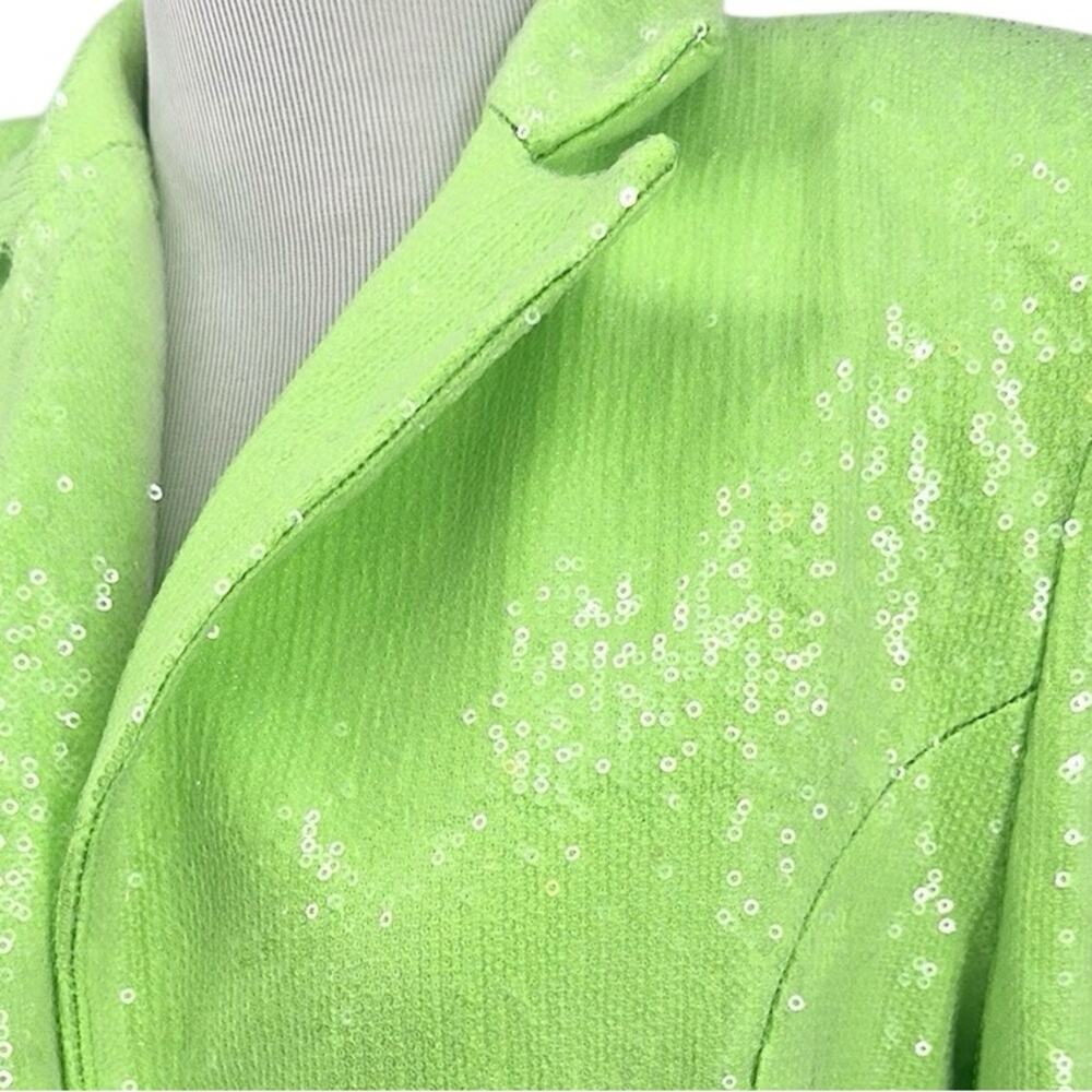 Bronx and Banco Zizi Sequin Embellished Blazer Mini Dress Neon Green Size XS 2 - Picture 9 of 16